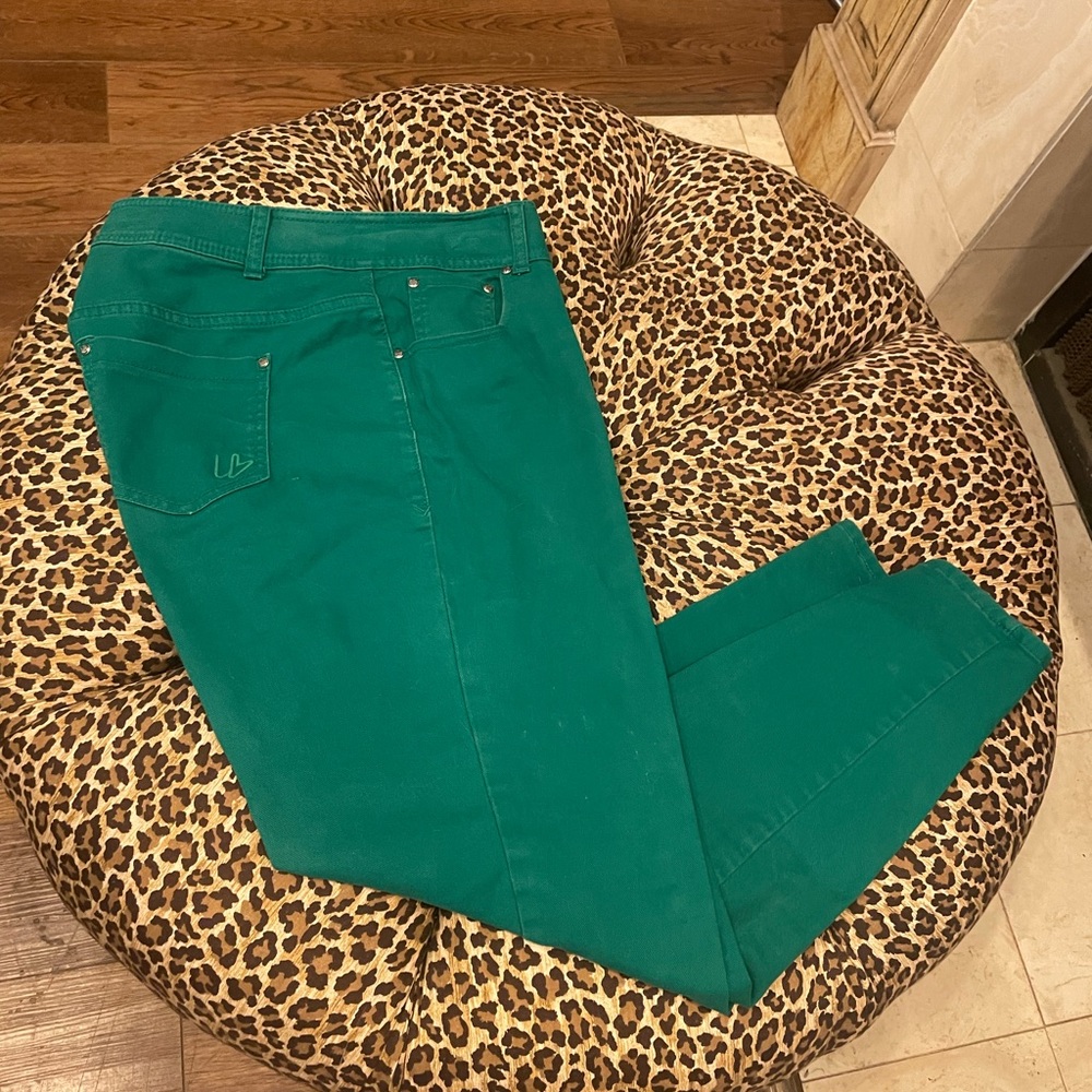 Lane Bryant size 14 Green Skinny cropped Jeans
